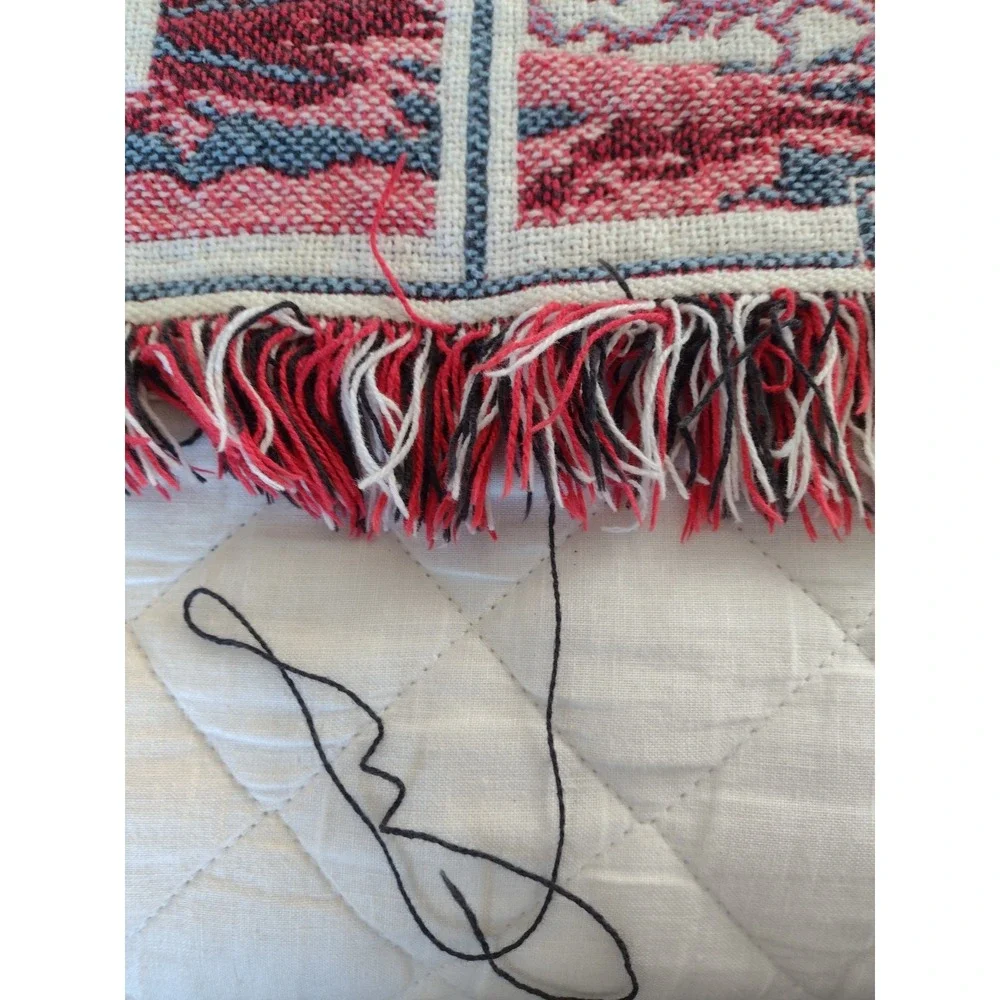 Goodwin Weavers Hutz Tapestry Lighthouse Throw Blanket Cotton 44x60 Made USA